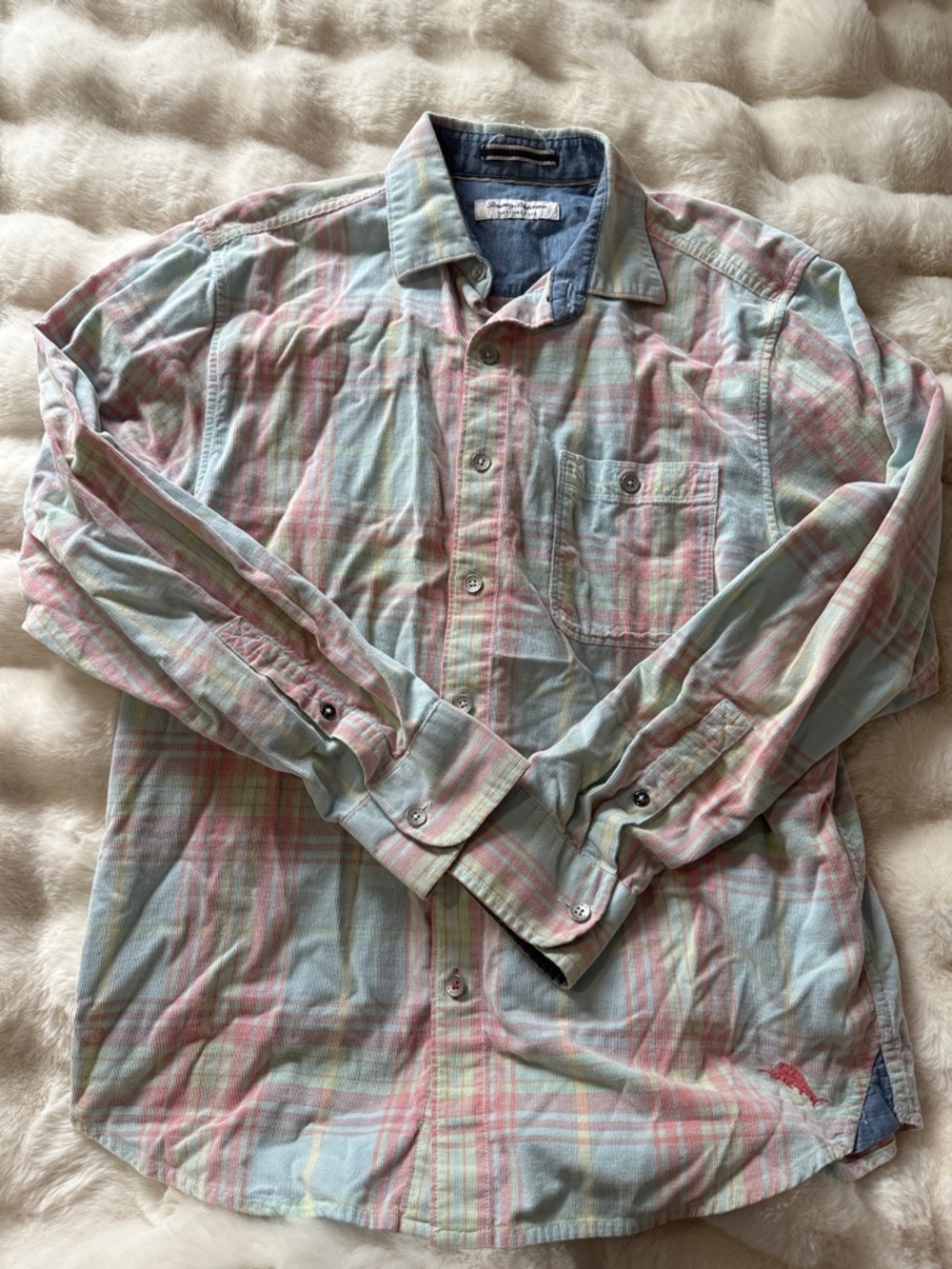 Tommy Bahama Pastel Plaid Button-Down Shirt - Light Blue & Pink